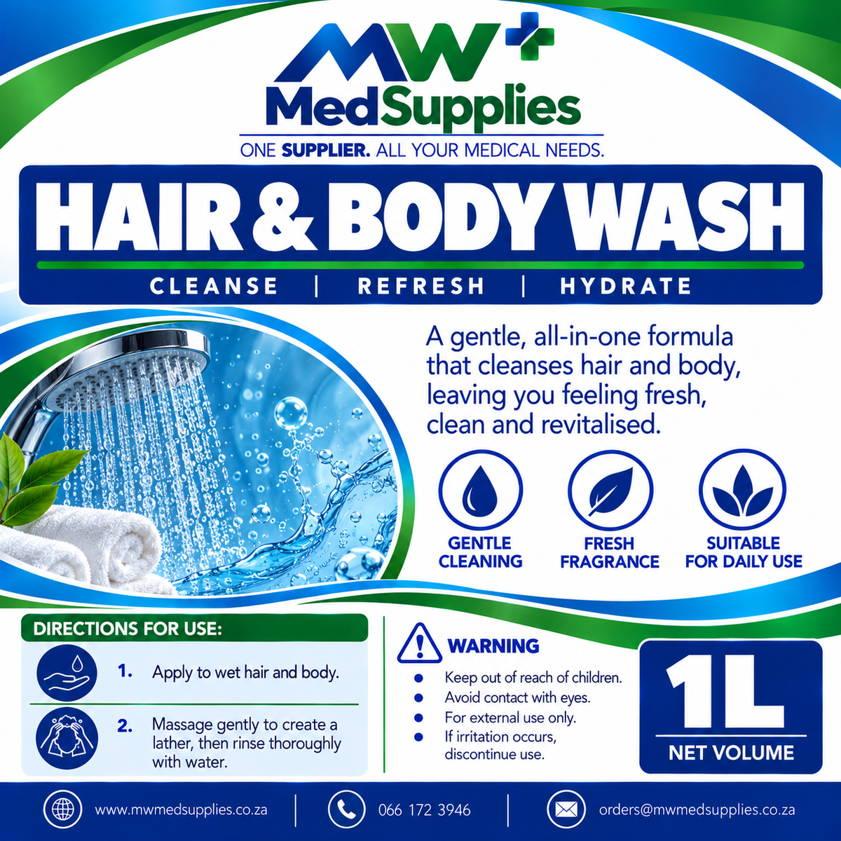 Hair & Body Wash 1L