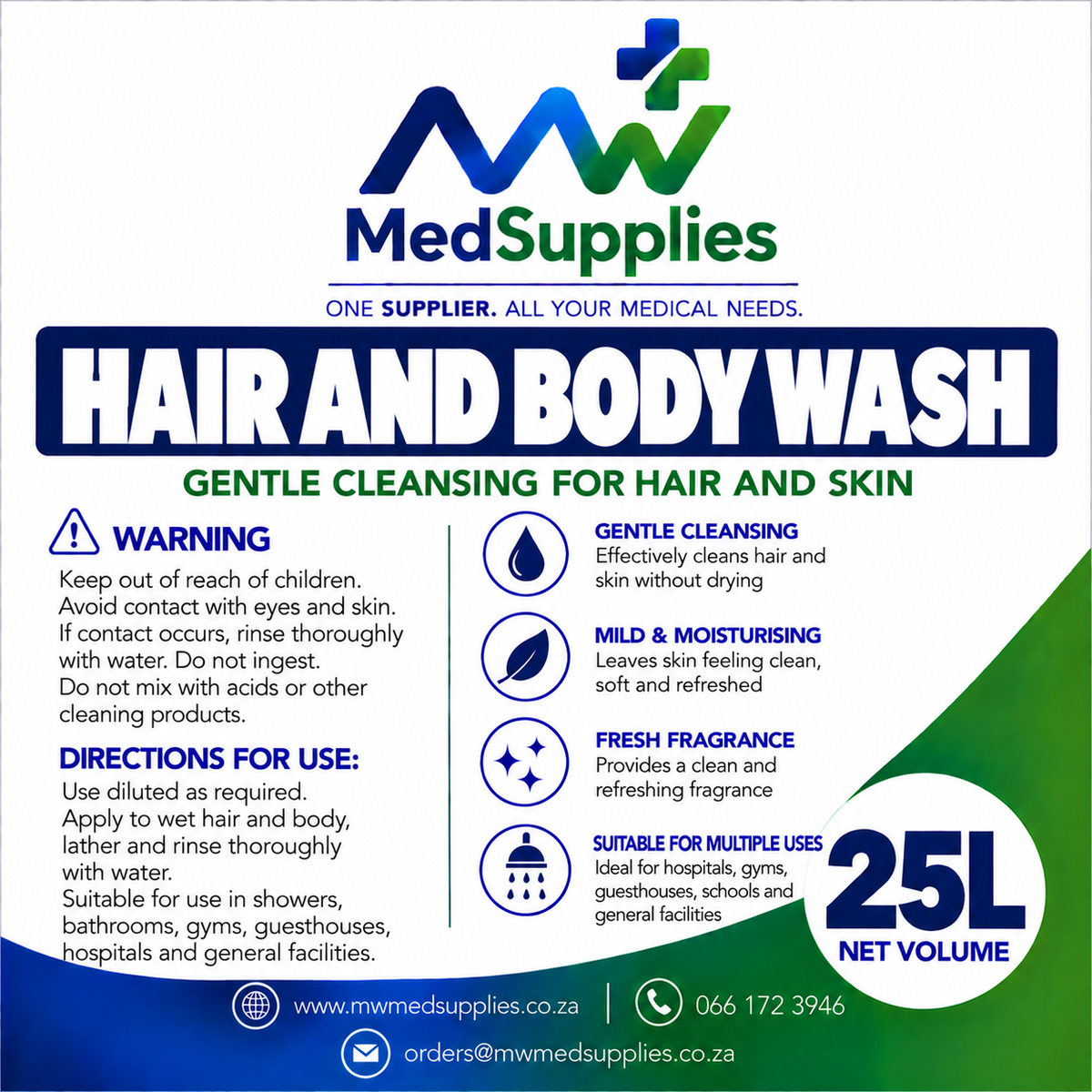 Hair & Body Wash 25L