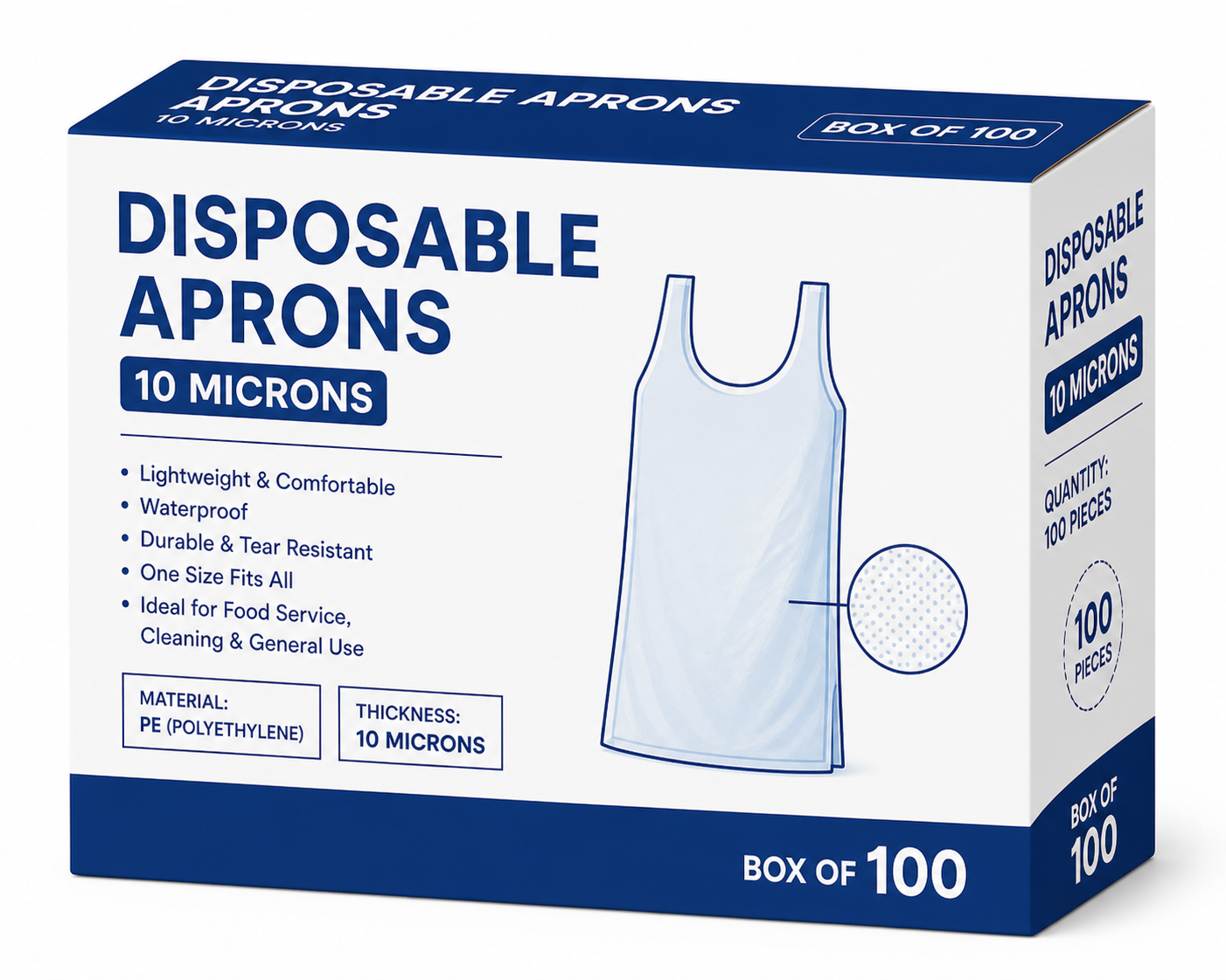 Disposable Plastic Aprons 100's 20mic