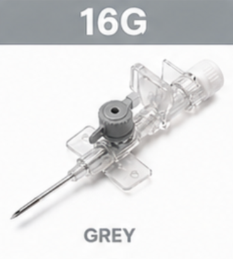 IV Cannula 16G Grey